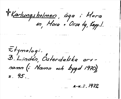 Bild på arkivkortet för arkivposten +Karlungsholmen