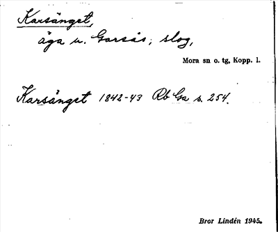 Bild på arkivkortet för arkivposten Karsänget