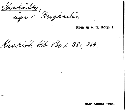 Bild på arkivkortet för arkivposten Kaskätte