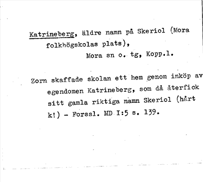 Bild på arkivkortet för arkivposten Katrineberg