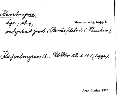 Bild på arkivkortet för arkivposten Kavelmyren