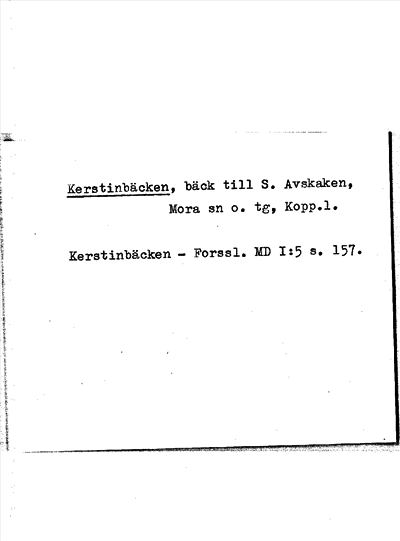 Bild på arkivkortet för arkivposten Kerstinbäcken