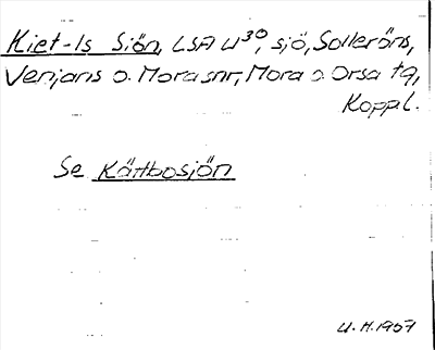Bild på arkivkortet för arkivposten Kiet-Is Siön, se Kättbosjön