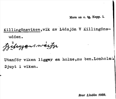 Bild på arkivkortet för arkivposten Killingönsviken