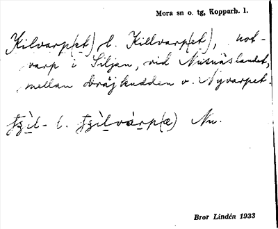 Bild på arkivkortet för arkivposten Kilvarp(et) l. Killvarp(et)