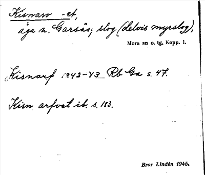 Bild på arkivkortet för arkivposten Kisnarv -et