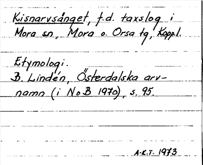 Bild på arkivkortet för arkivposten Kisnarvsänget