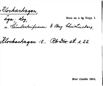 Bild på arkivkortet för arkivposten Klockarhagen