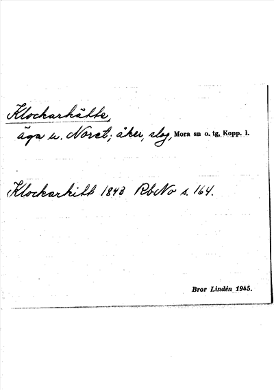 Bild på arkivkortet för arkivposten Klockarkätte