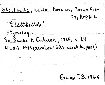Bild på arkivkortet för arkivposten Klottkälla