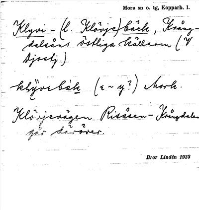 Bild på arkivkortet för arkivposten Klyvi- (l. Klövje)bäck
