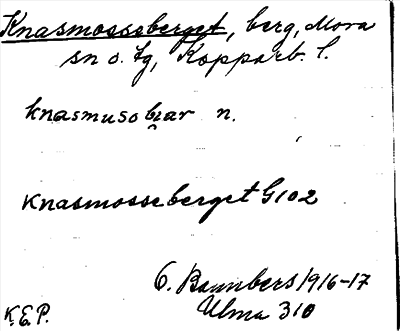 Bild på arkivkortet för arkivposten Knasmosseberget