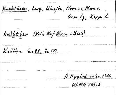Bild på arkivkortet för arkivposten Knektåsen