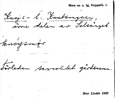 Bild på arkivkortet för arkivposten Knojs- l. Knutsmyren