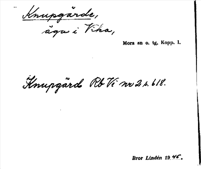 Bild på arkivkortet för arkivposten Knupgärde