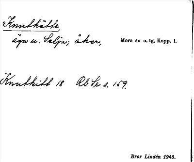 Bild på arkivkortet för arkivposten Knutkätte