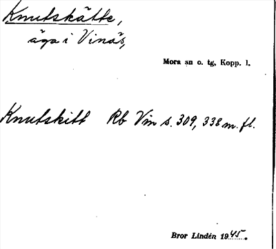 Bild på arkivkortet för arkivposten Knutskätte