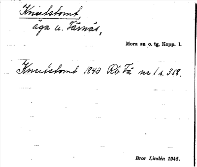 Bild på arkivkortet för arkivposten Knutstomt