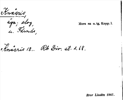 Bild på arkivkortet för arkivposten Knåsris