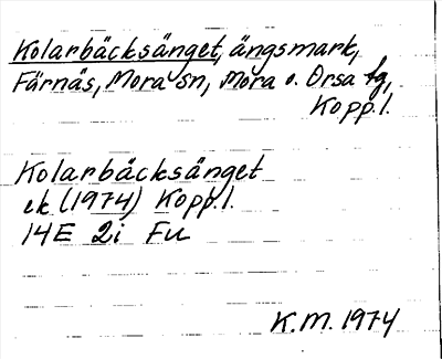 Bild på arkivkortet för arkivposten Kolarbäcksänget