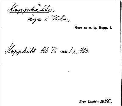 Bild på arkivkortet för arkivposten Koppkätte