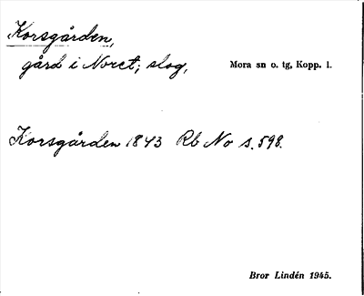 Bild på arkivkortet för arkivposten Korsgården