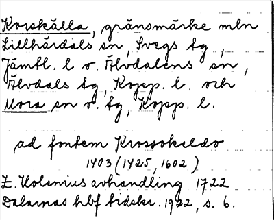Bild på arkivkortet för arkivposten Korskälla
