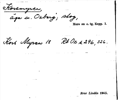 Bild på arkivkortet för arkivposten Korsmyren