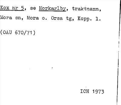 Bild på arkivkortet för arkivposten Kox, se Morkarlby