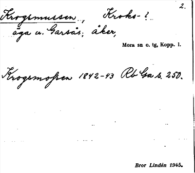 Bild på arkivkortet för arkivposten Krogsmussen