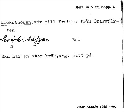 Bild på arkivkortet för arkivposten Kroksbäcken