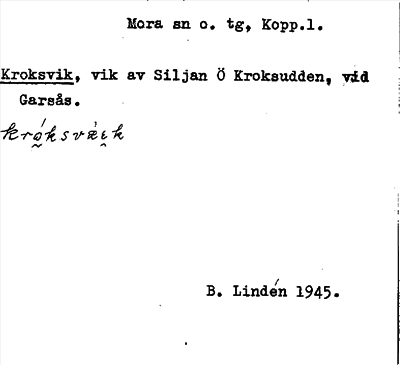 Bild på arkivkortet för arkivposten Kroksvik