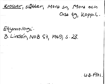 Bild på arkivkortet för arkivposten Krosser