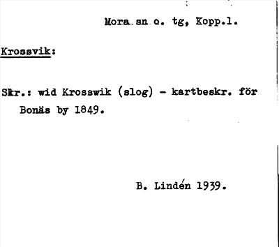 Bild på arkivkortet för arkivposten Krossvik