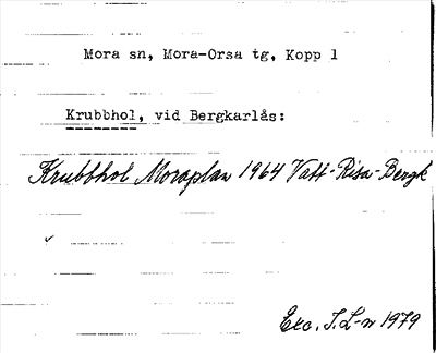 Bild på arkivkortet för arkivposten Krubbhol