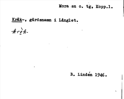 Bild på arkivkortet för arkivposten Kråk-