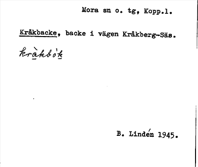 Bild på arkivkortet för arkivposten Kråkbacke