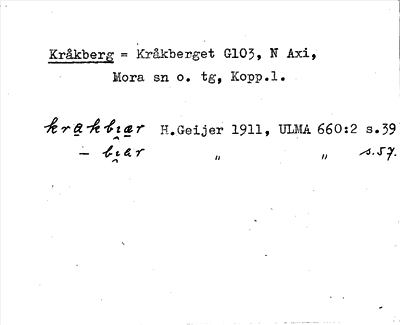 Bild på arkivkortet för arkivposten Kråkberg = Kråkberget