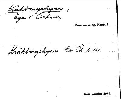Bild på arkivkortet för arkivposten Kråkbergskyan