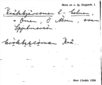 Bild på arkivkortet för arkivposten Kråkbjärsomen l. -holmen
