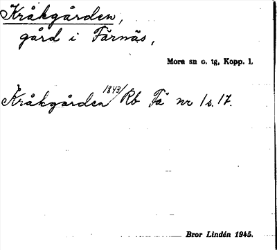Bild på arkivkortet för arkivposten Kråkgården
