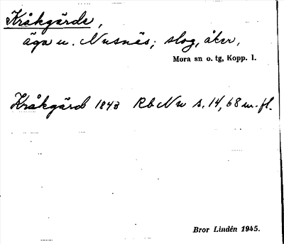 Bild på arkivkortet för arkivposten Kråkgärde