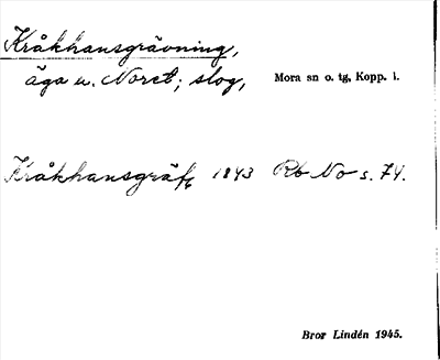 Bild på arkivkortet för arkivposten Kråkhansgrävning