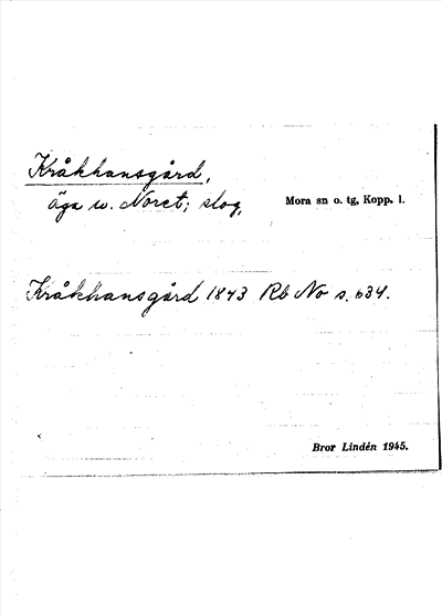 Bild på arkivkortet för arkivposten Kråkhansgård
