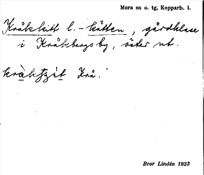 Bild på arkivkortet för arkivposten Kråkkitt l. -kätten