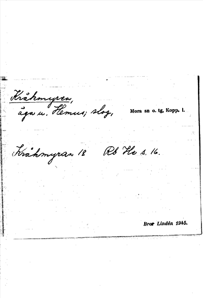 Bild på arkivkortet för arkivposten Kråkmyren