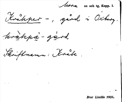 Bild på arkivkortet för arkivposten Kråkper-