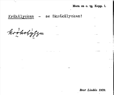 Bild på arkivkortet för arkivposten Kråkålyckan