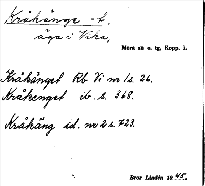 Bild på arkivkortet för arkivposten Kråkänge, Kråkänget