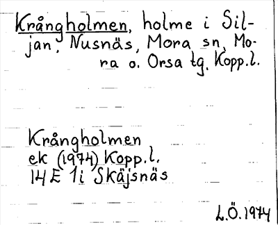 Bild på arkivkortet för arkivposten Krångholmen